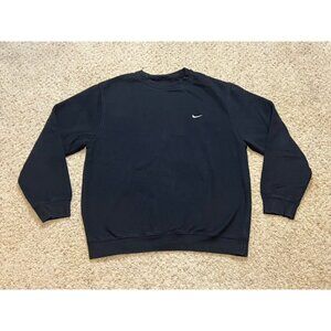 Vintage Nike Black Fleece Crewneck Sweatshirt Gray Tag Size Large Y2K Worn VTG